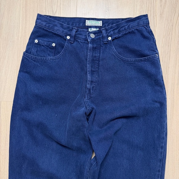 Vintage Guess USA Wide Straight Leg Denim Jeans Womens W30 Dark Blue Boyfriend - Picture 5 of 10